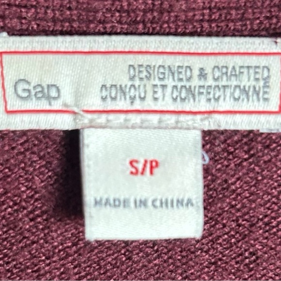 GAP Black Cherry Extra Fine Merino Wool Longline Cardigan Women’s Size Small - Picture 5 of 8